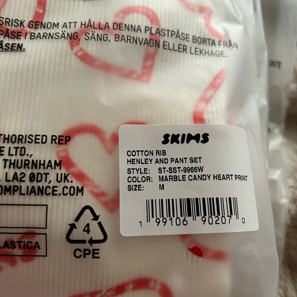 💗NEW IN BAG SKIMS Candy Heart Print Henley and Leggings Set M, L, XL - Picture 5 of 8